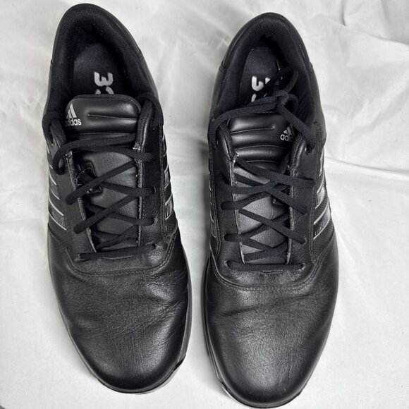 Adidas Bounce Adipower Black Leather Golf Shoe Bounce Men\'s Size 10.5 EUC F33681 main image 10
